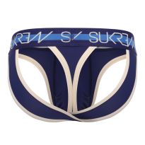 Sukrew V-Thong in Marineblau/Cream