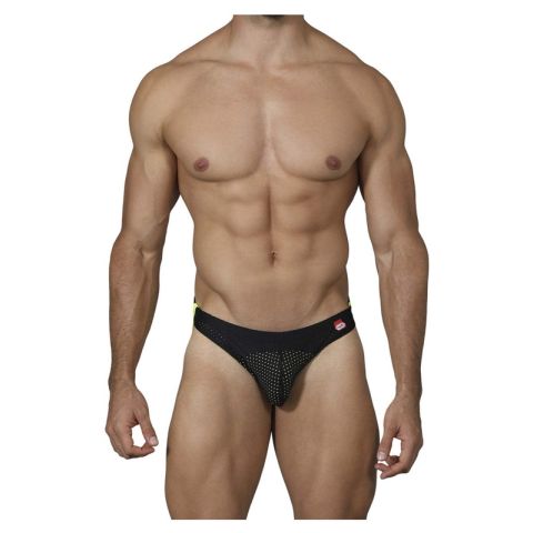 Pikante Click Athletic Mesh Jockstrap in Geel/Zwart