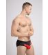 Maskulo Klassieke Mesh Brief in Zwart/Rood