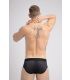 Maskulo Klassieke Mesh Brief in Zwart/Wit