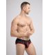 Maskulo Printed Mesh Brief in Rood/Zwart