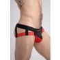 Maskulo Jockstrap mit Doppel Lagiger Pouche in Schwarz/Rot