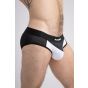 Maskulo Klassischer Mesh Brief in Weiß/Schwarz