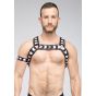 Maskulo Skulla X-Style Bulldog Harness in Schwarz/Weiß