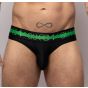 Sukrew V-Thong in Black with Neon Highlights
